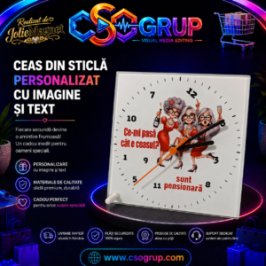 Ceas din Sticla Personalizat