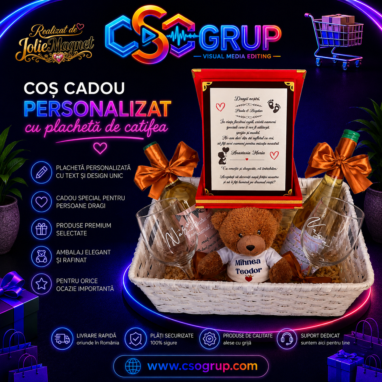 Cos cadou personalizat