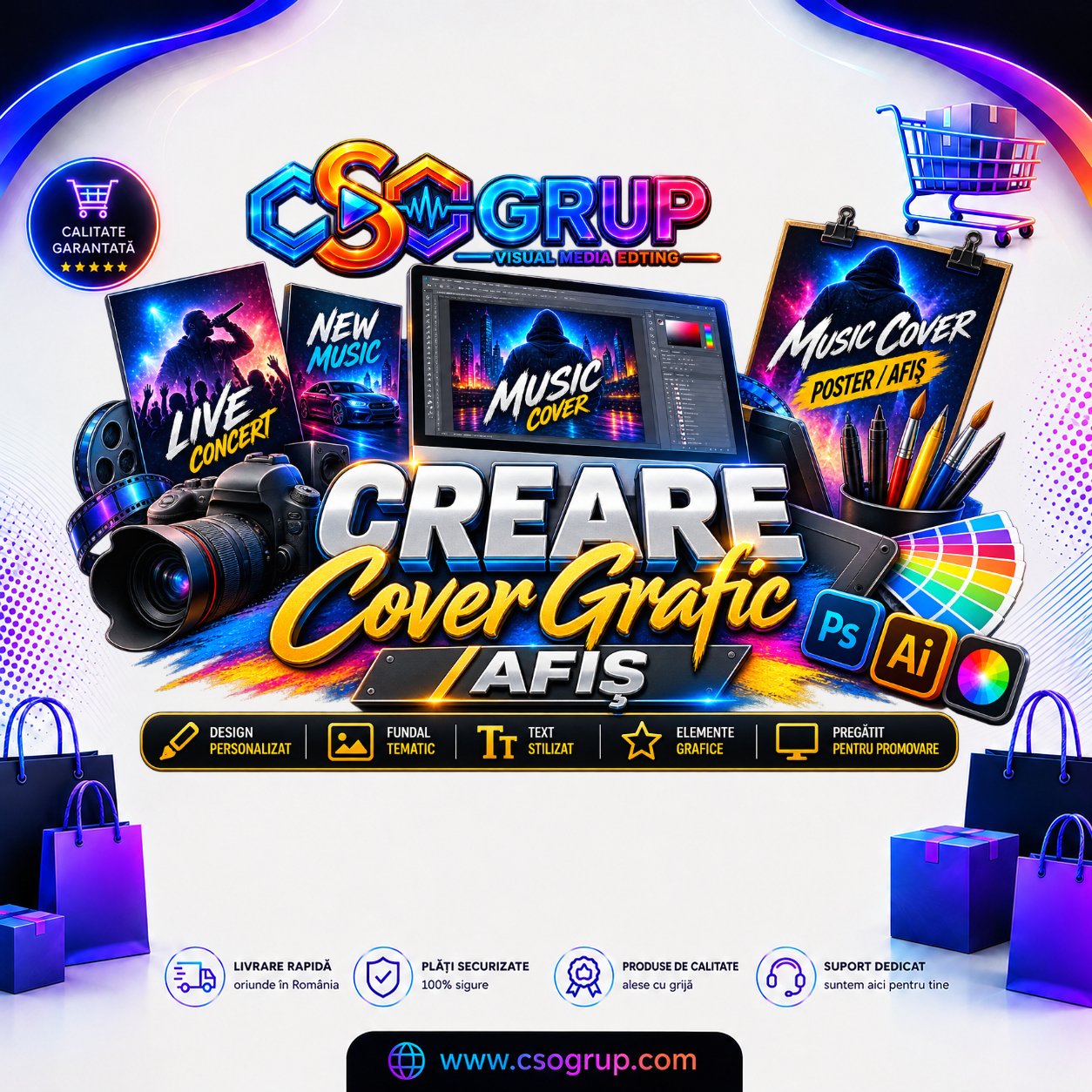 creare cover si afis csogrup produs
