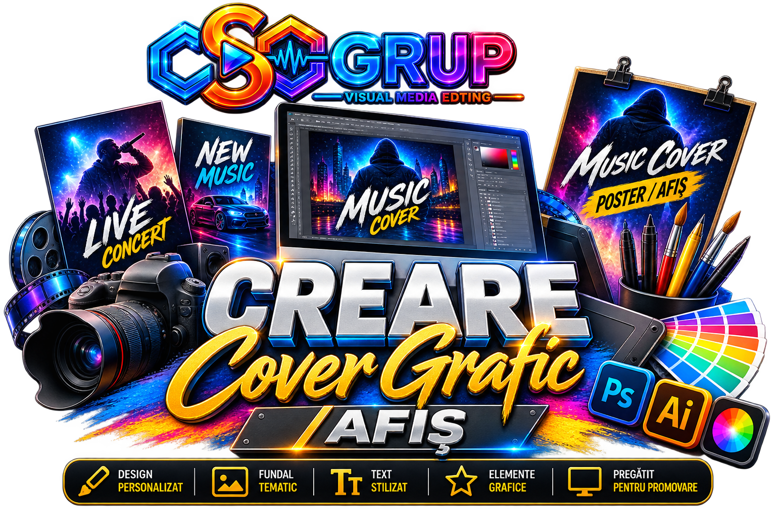 csogrup - visual media editing - serviciu creare cover logo afis