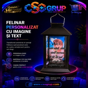 Felinar Solar Personalizat