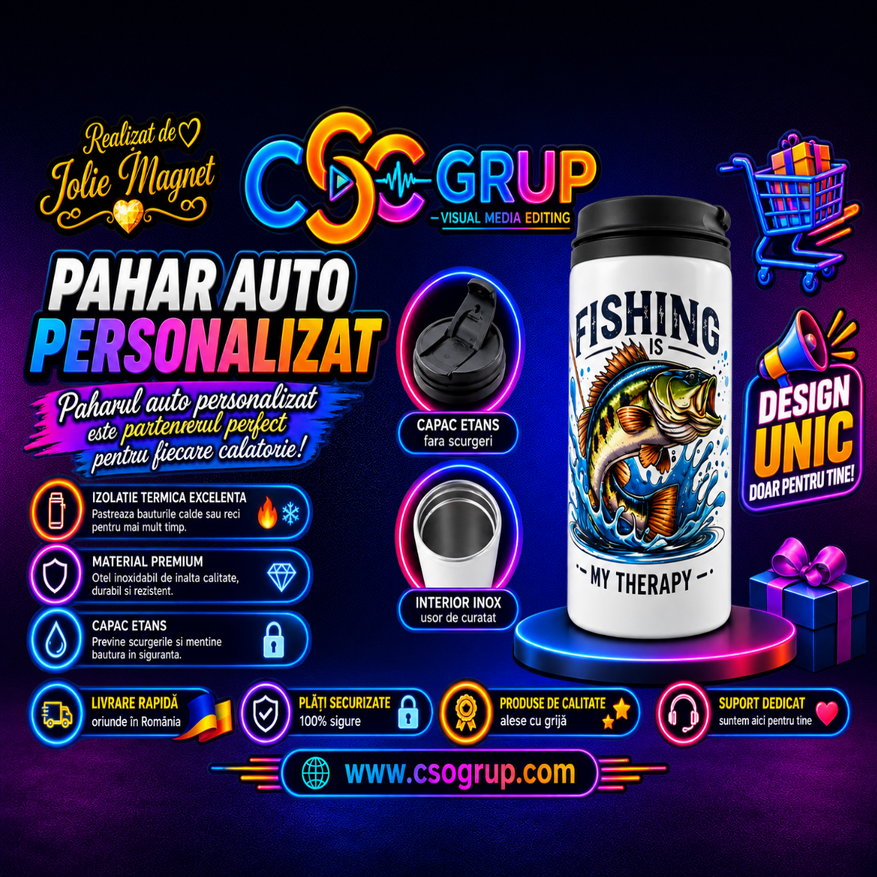 Pahar auto personalizat