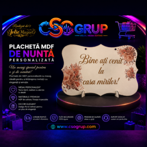 Placheta MDF de Nunta Personalizata
