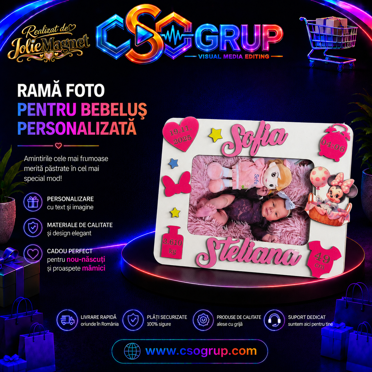 Rama Foto pentru Bebelus Personalizata - imagine 2