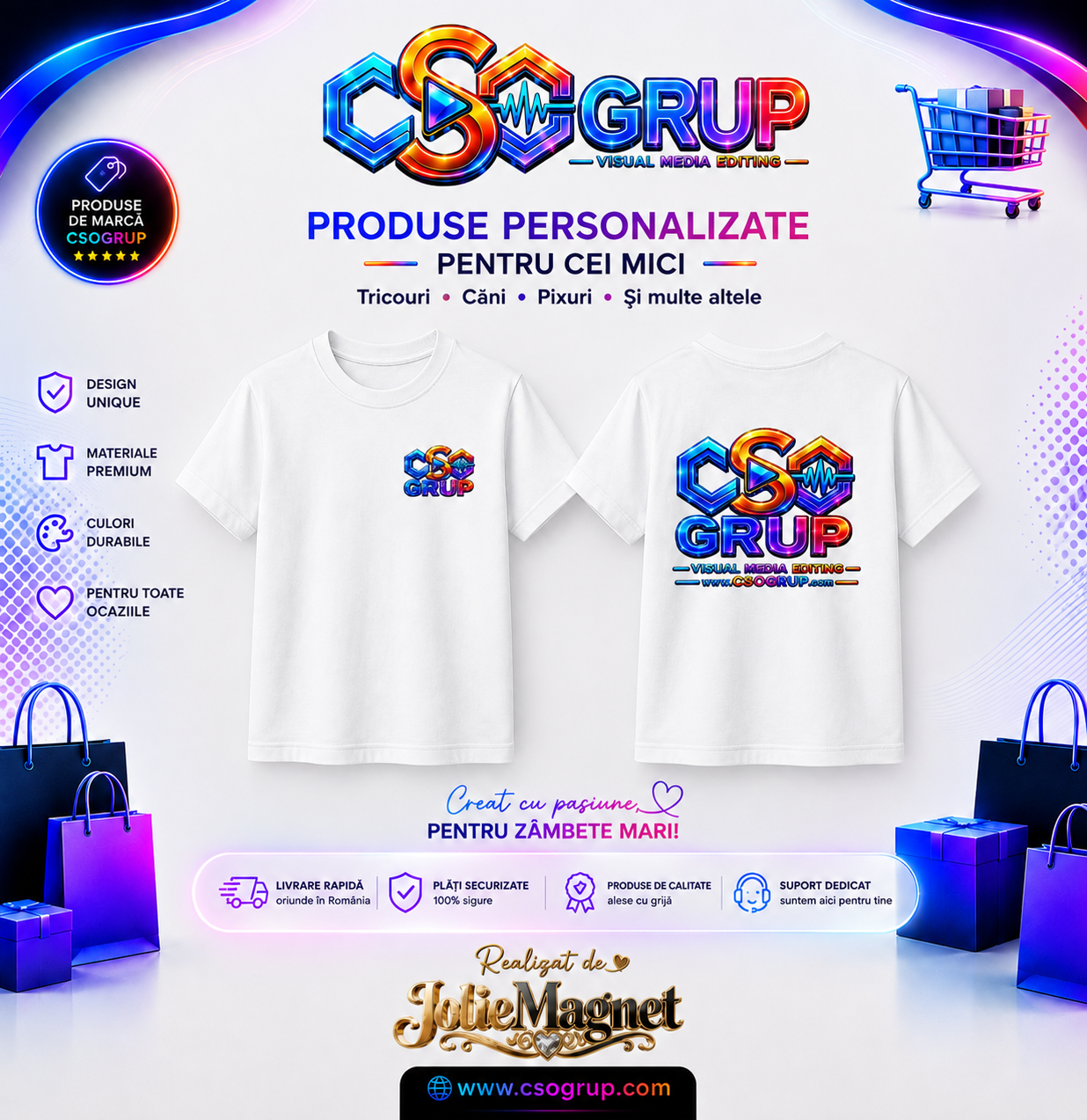 Tricou Alb copii CsoGrup