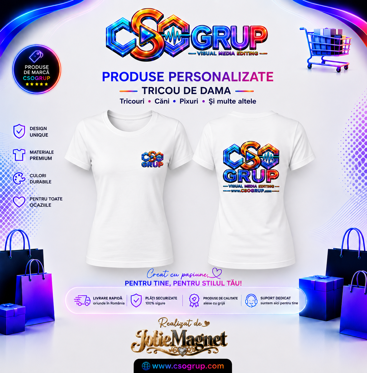 Tricou Alb Dama CsoGrup