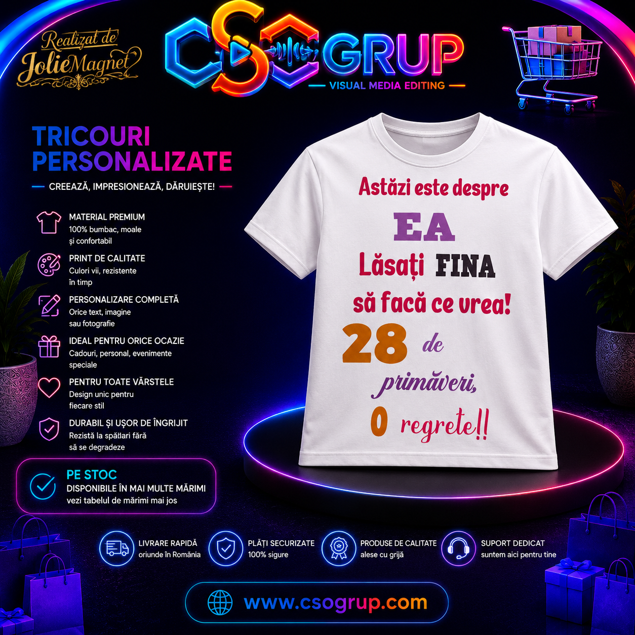 Tricouri Albe pentru Adulti Personalizate - imagine 2