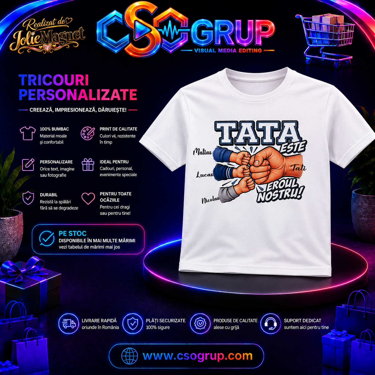 Tricouri Albe pentru Adulti Personalizate - imagine 3