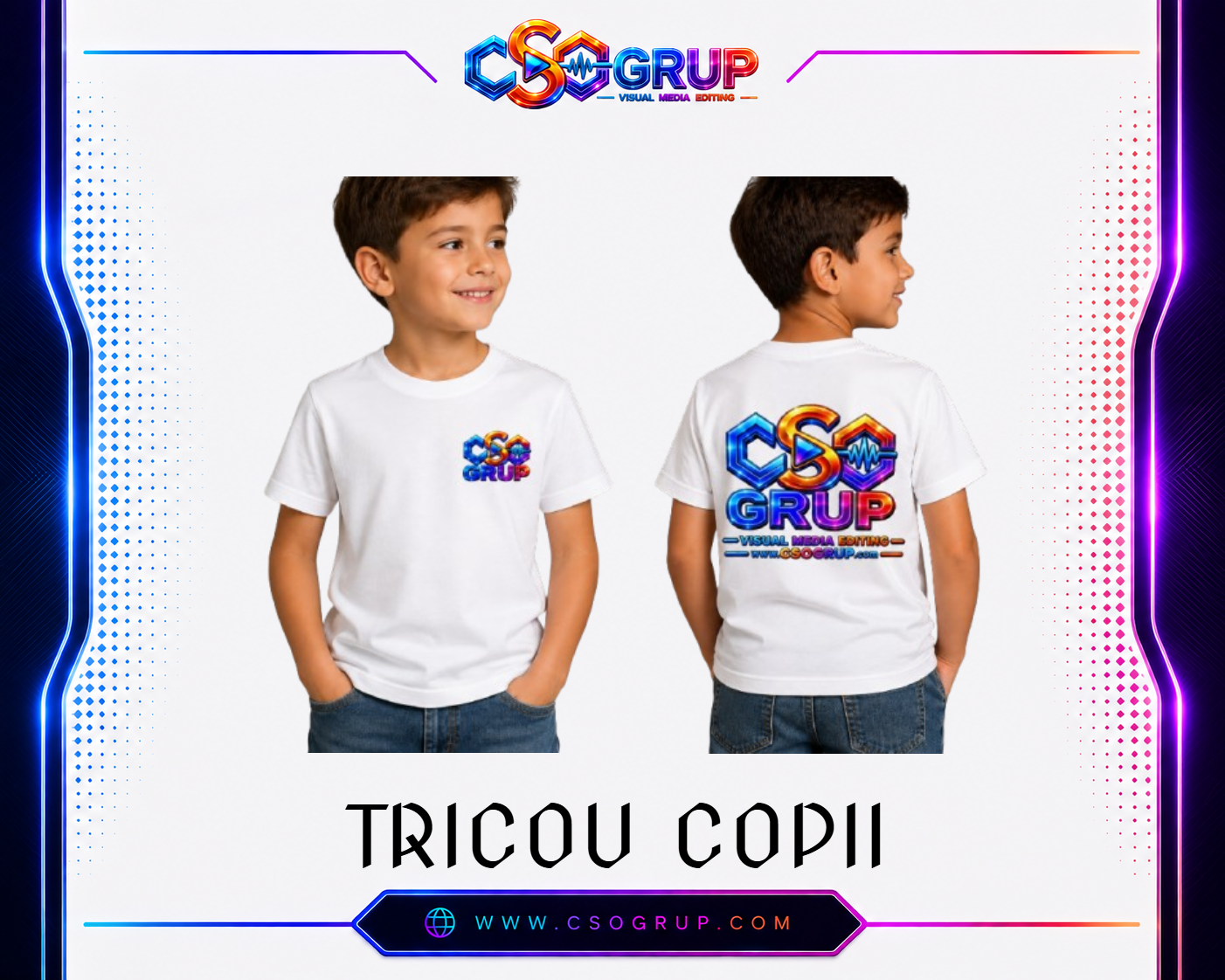 Tricou Alb copii CsoGrup - imagine 2