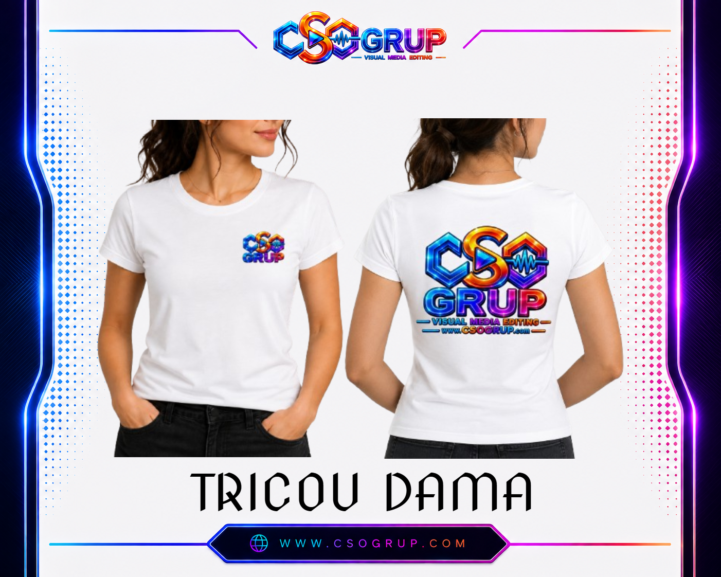 Tricou Alb Dama CsoGrup - imagine 2