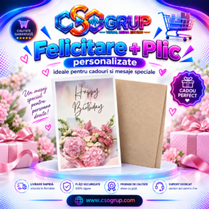 Felicitare si Plic Personalizate Happy Birthday